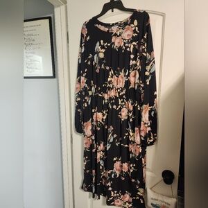 Floral Black Maxi Dress